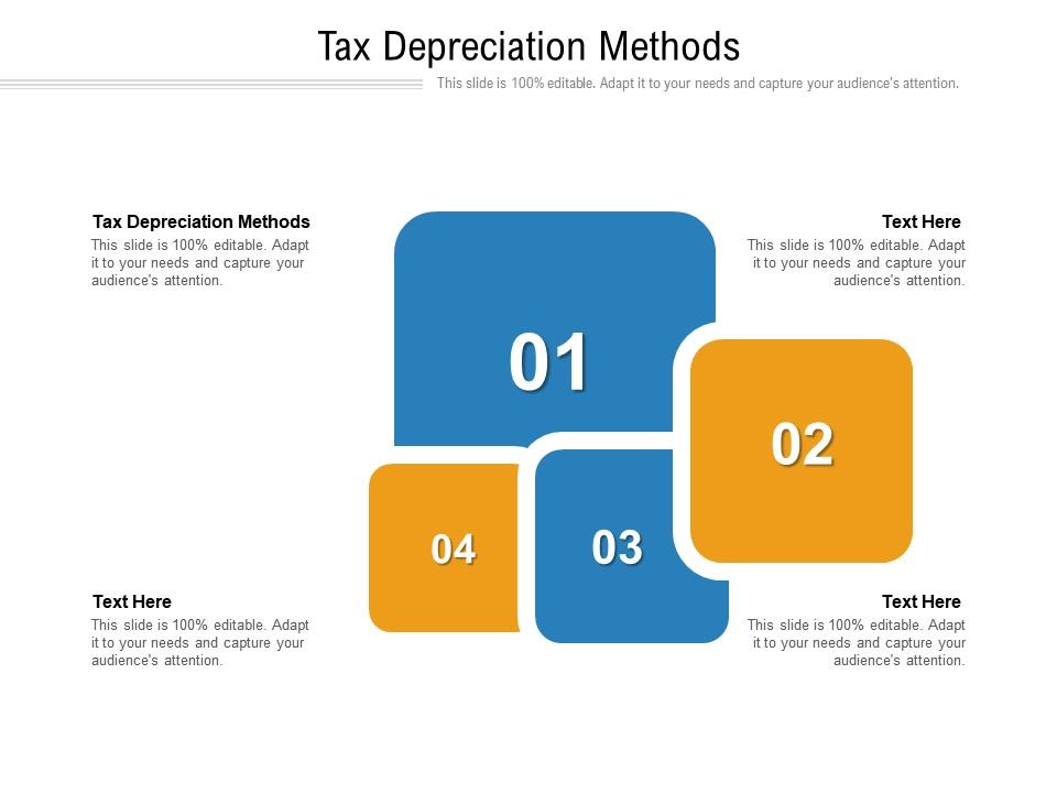 Tax depreciation methods ppt powerpoint presentation icon gallery cpb Slide01