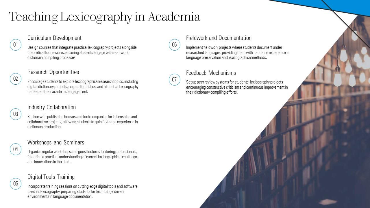 Teaching Lexicography In Academia Lexicography PPT Presentation ST AI SS