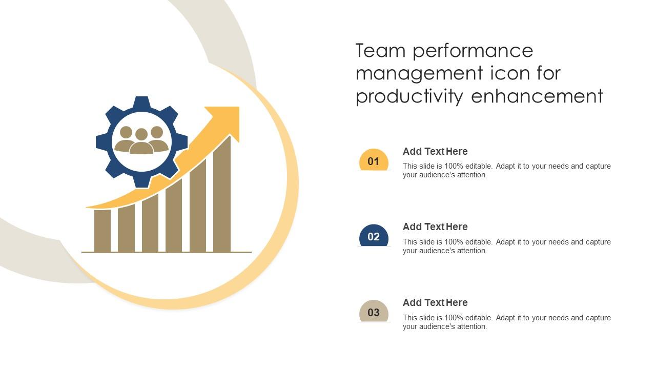 Team Performance Management Icon For Productivity Enhancement Slide01