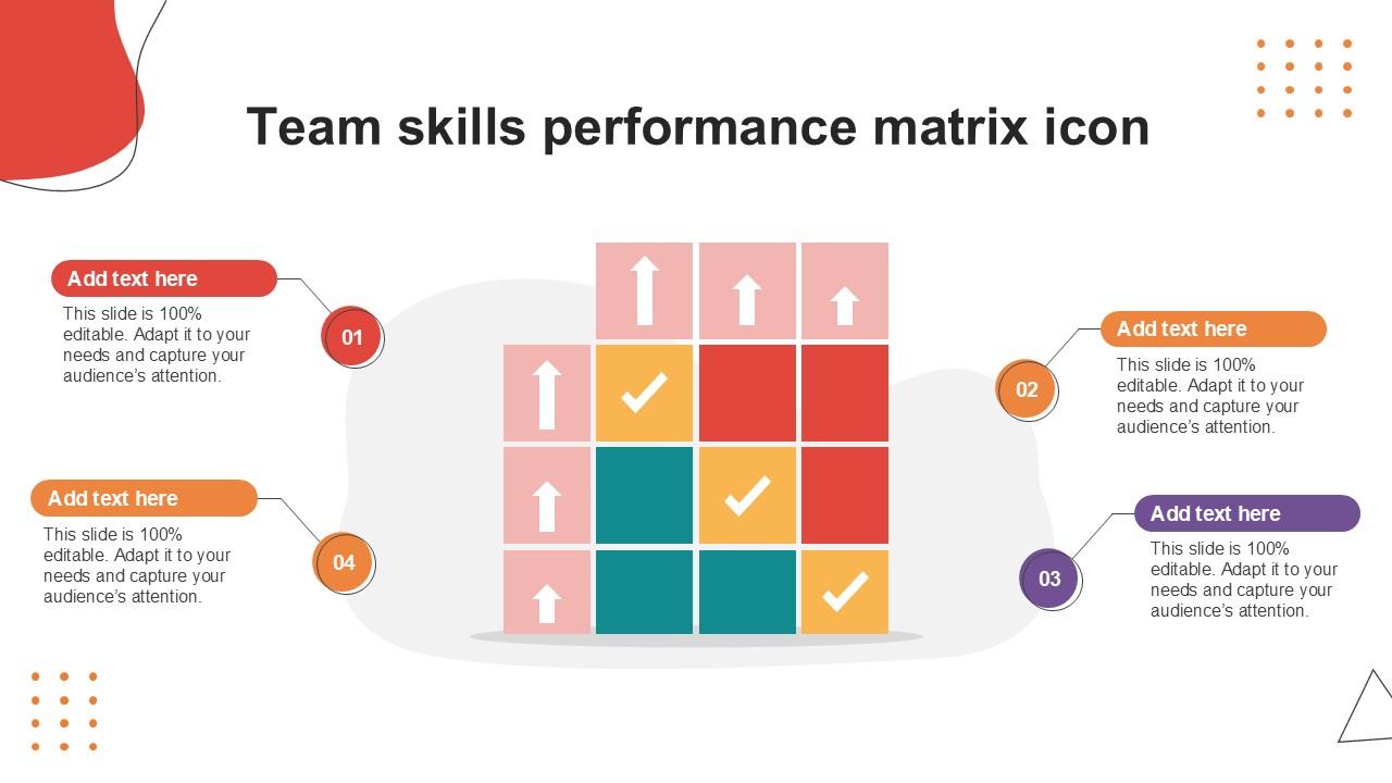 Team Skills Performance Matrix Icon PPT Slide