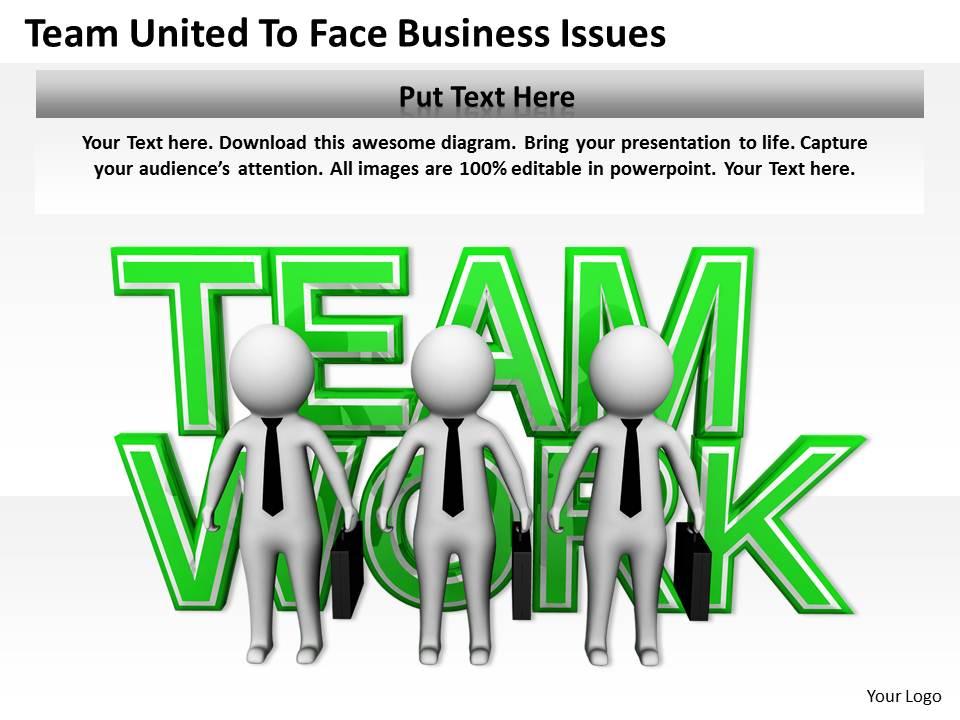 Team united to face business issues ppt graphics icons powerpoint Slide01