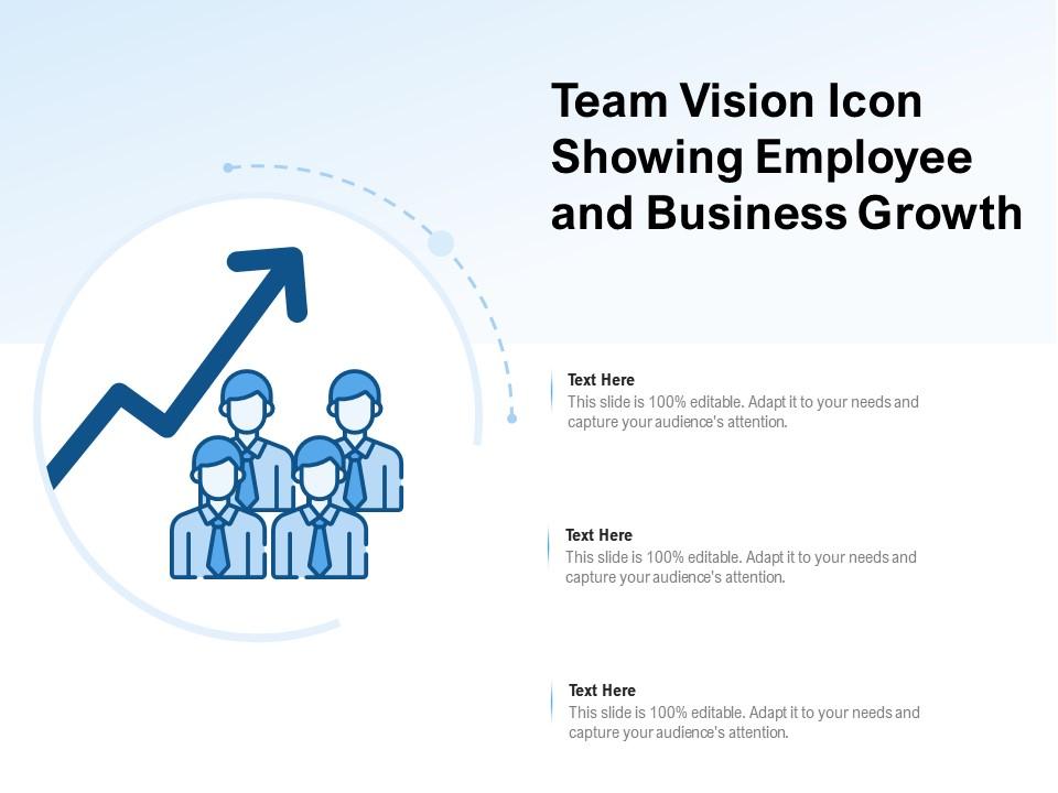 Team vision icon showing employee and business growth Slide01