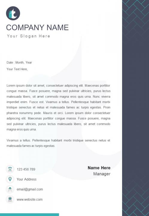 Tech icon letterhead design template Slide01