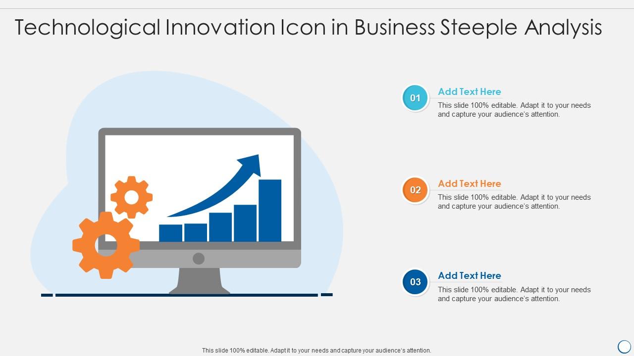 Technological innovation icon in business steeple analysis Slide01