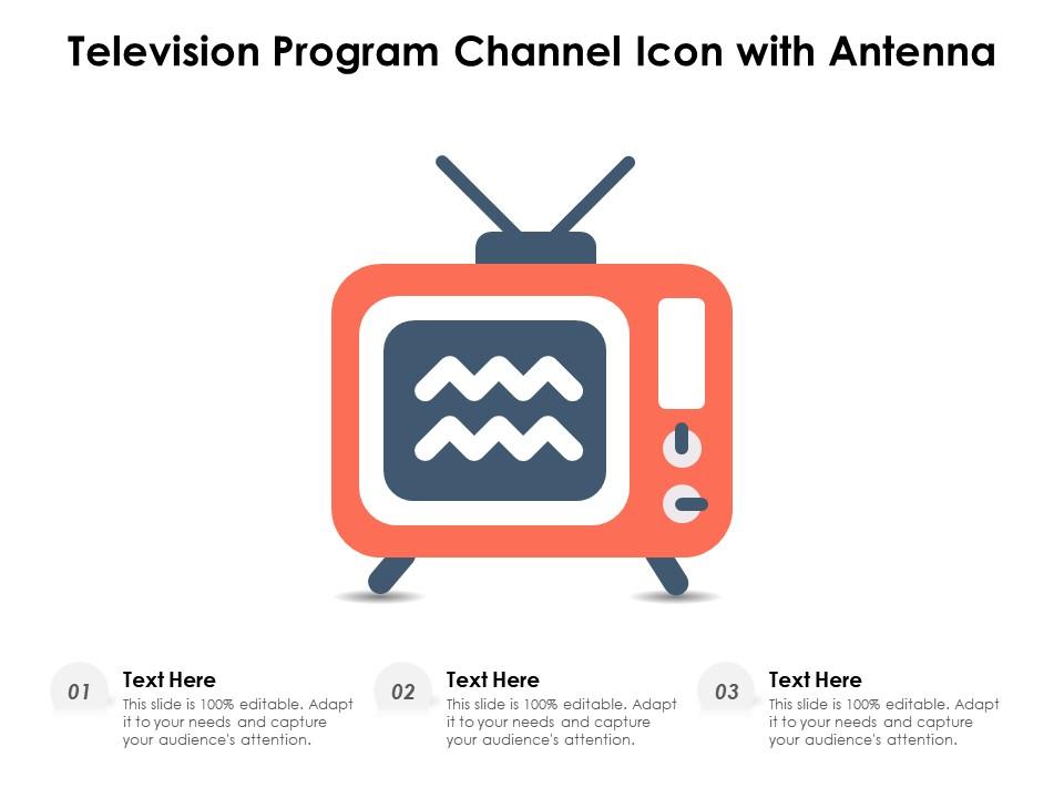 Television program channel icon with antenna Slide01