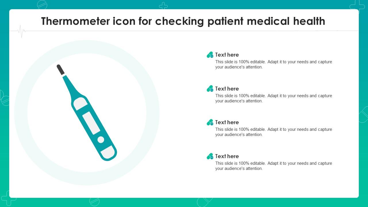 Thermometer Icon For Checking Patient Medical Health Slide01