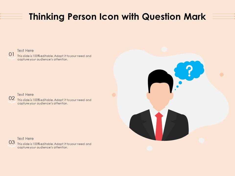 Thinking person icon with question mark Slide01