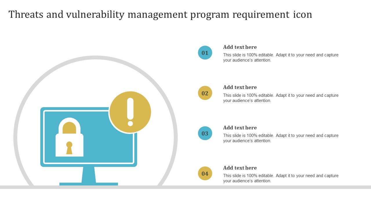 Threats And Vulnerability Management Program Requirement Icon Slide01