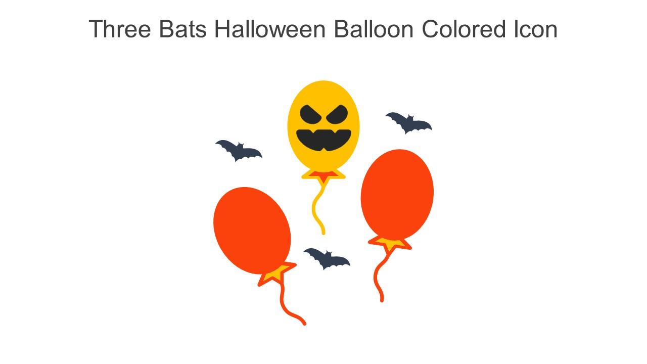Three Bats Halloween Balloon Colored Icon In Powerpoint Pptx Png And Editable Eps Format