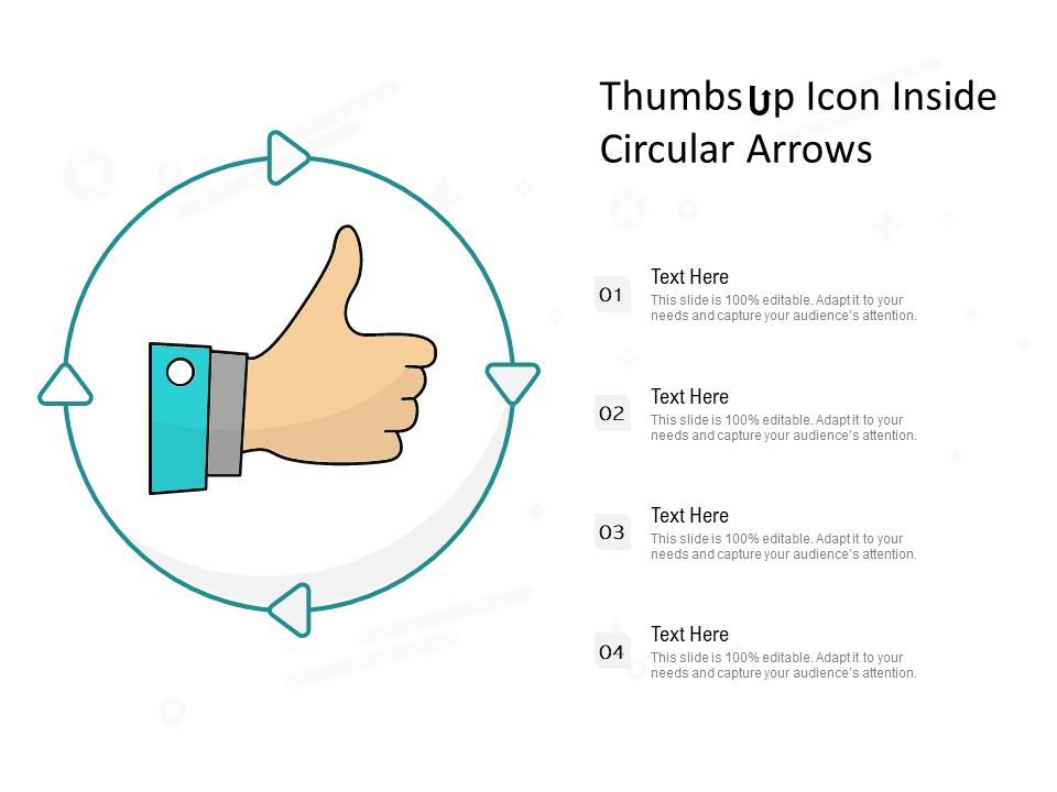 Thumbs up icon inside circular arrows Slide01