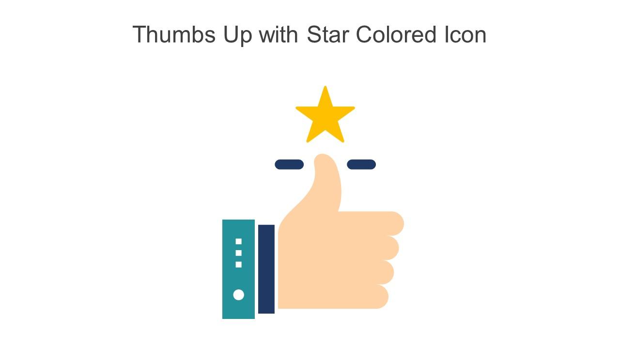 Thumbs Up With Star Colored Icon In Powerpoint Pptx Png And Editable Eps Format Slide01