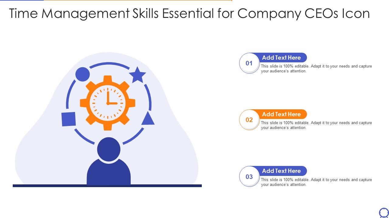 Time Management Skills Essential For Company Ceos Icon Slide01
