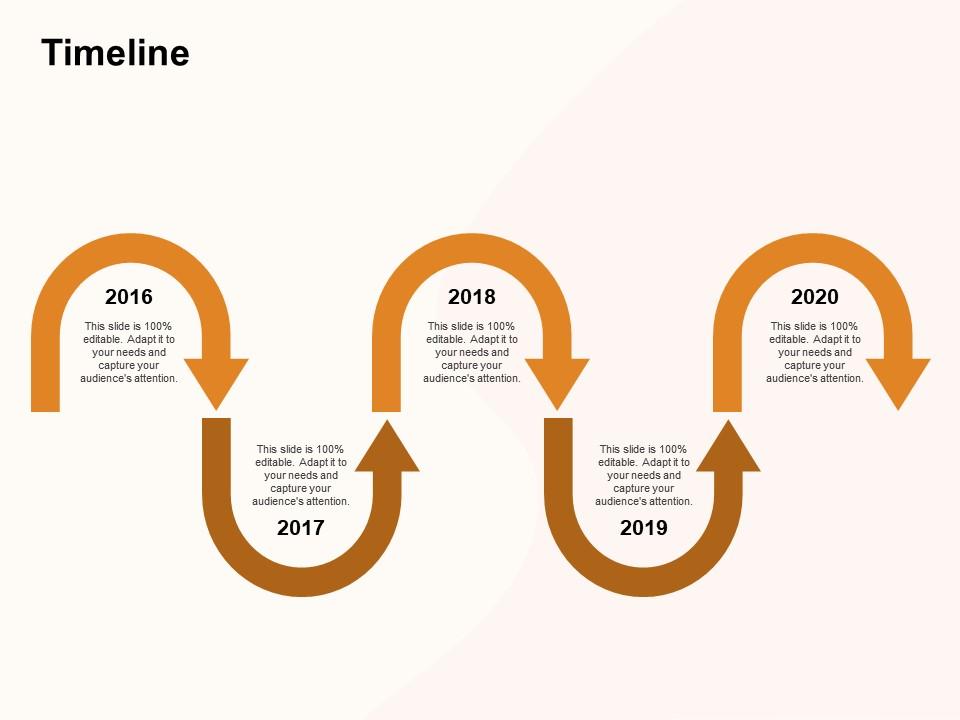 Timeline 2016 to 2020 m1188 ppt powerpoint presentation icon example file Slide01