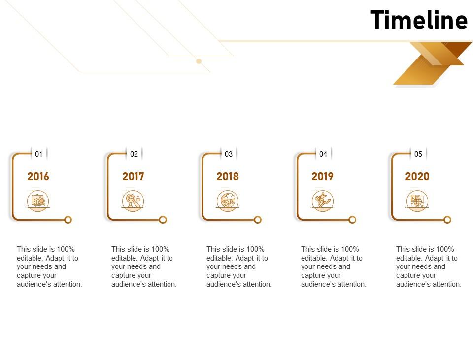 Timeline 2016 to 2020 ppt powerpoint presentation professional icons Slide01