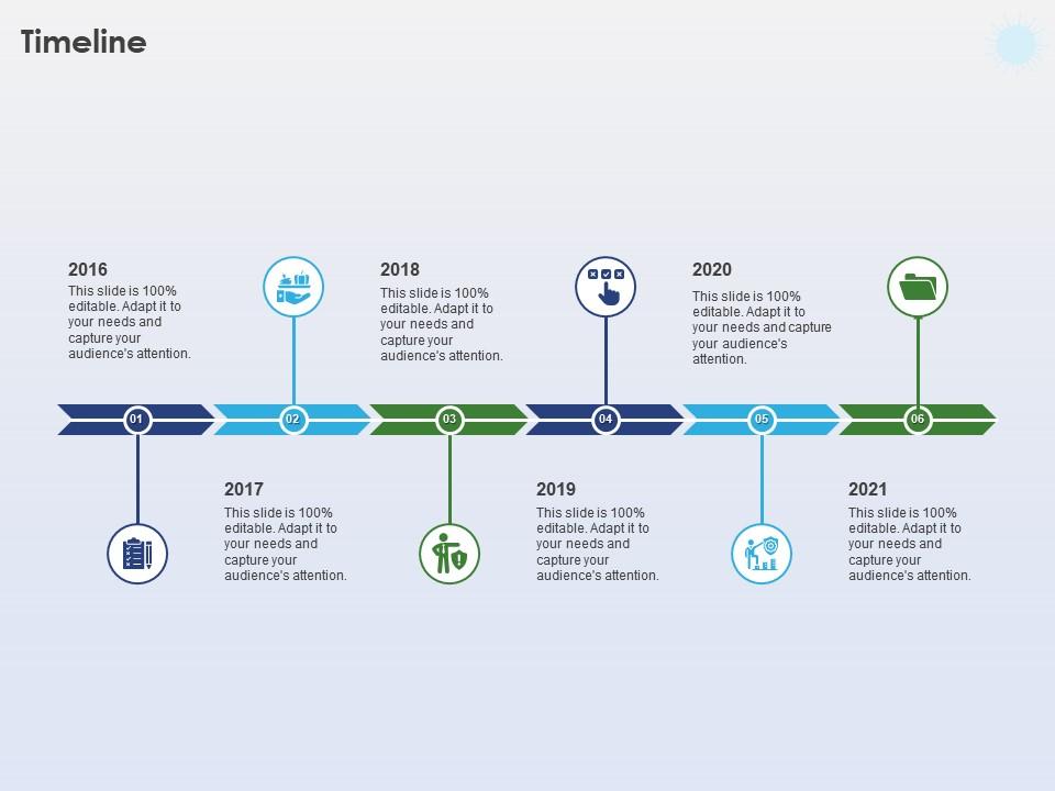 Timeline 2016 to 2021 years transportation industry ppt powerpoint icon Slide01