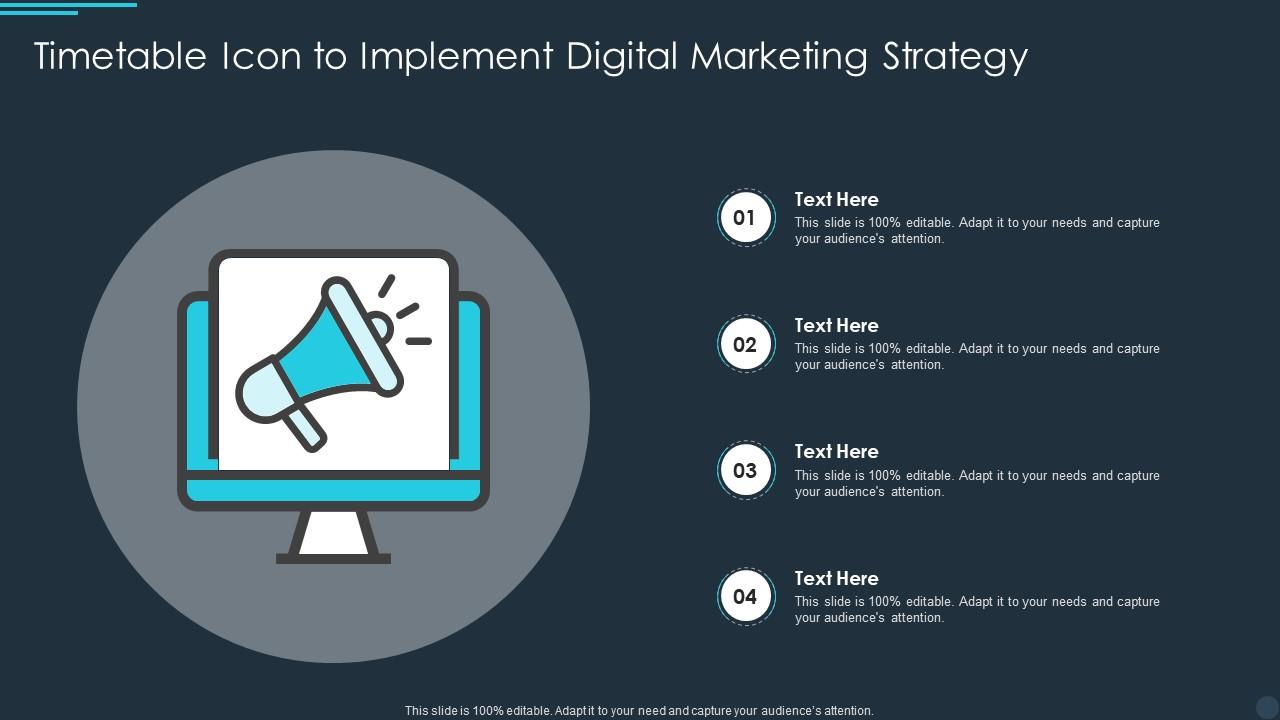 Timetable Icon To Implement Digital Marketing Strategy Slide01