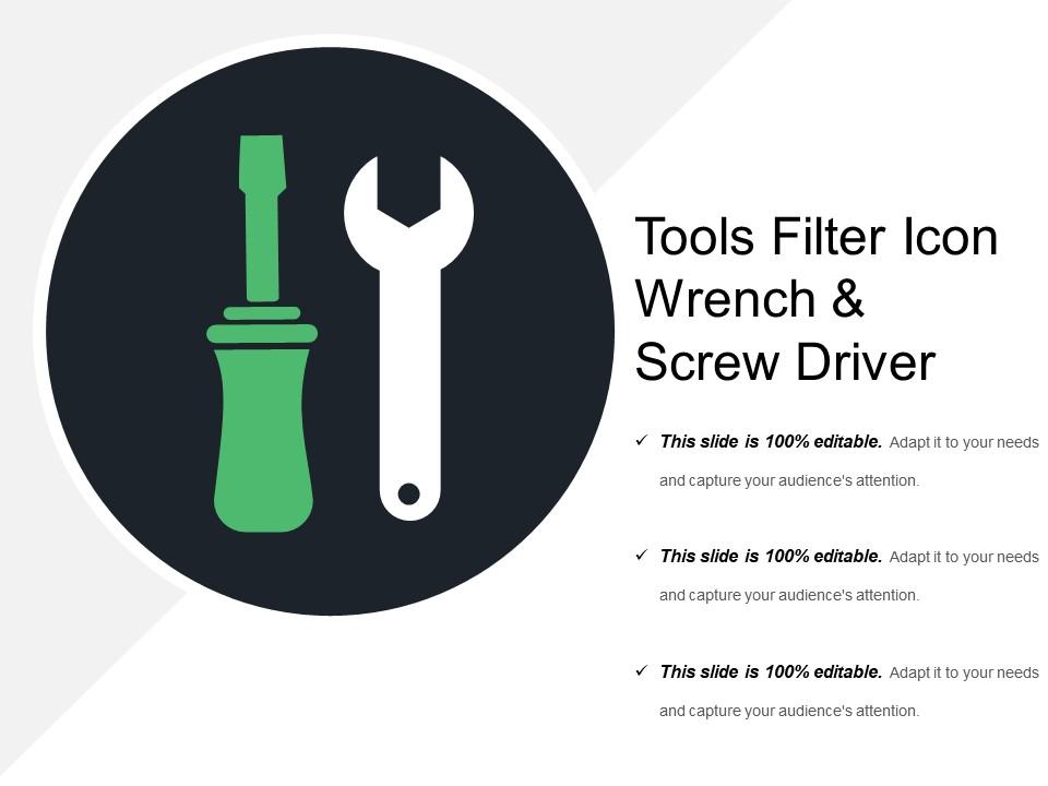 Tools filter icon wrench and screw driver Slide01