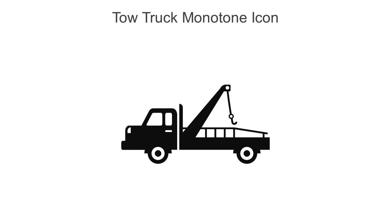 Tow Truck Monotone Icon In Powerpoint Pptx Png And Editable Eps Format