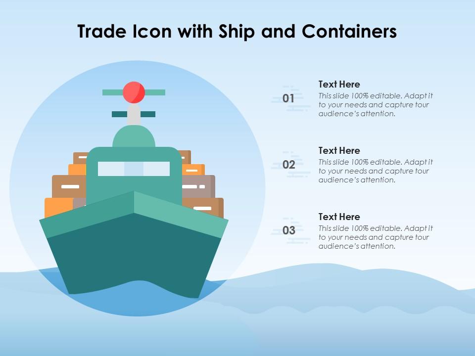 Trade icon with ship and containers Slide01