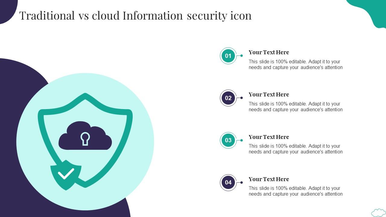 Traditional Vs Cloud Information Security Icon Slide01
