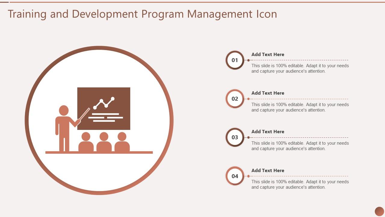 Training And Development Program Management Icon Slide01