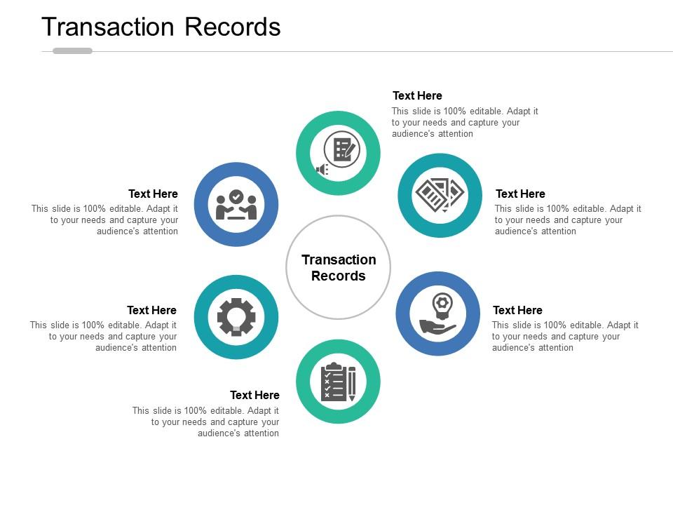 Transaction records ppt powerpoint presentation icon slide download cpb Slide01