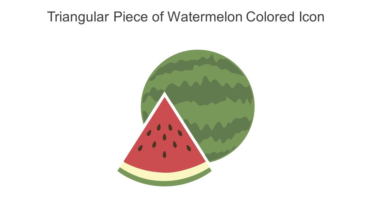 Triangular Piece Of Watermelon Colored Icon In Powerpoint Pptx Png And Editable Eps Format Slide01