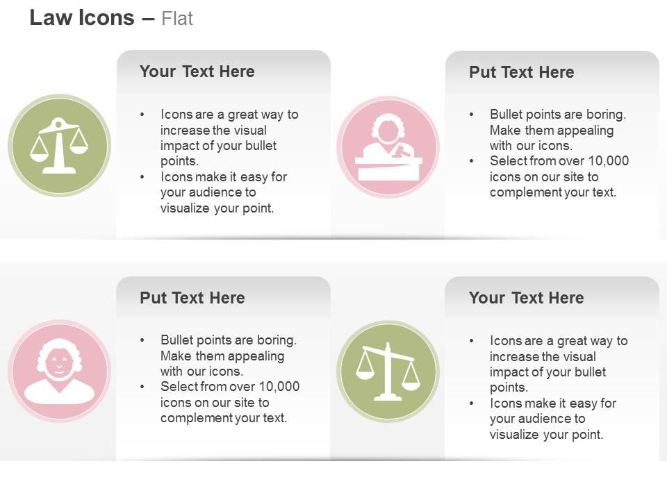 Two balance scale judge prosecuter ppt icons graphics Slide01