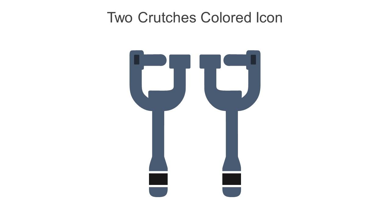 Two Crutches Colored Icon In Powerpoint Pptx Png And Editable Eps Format
