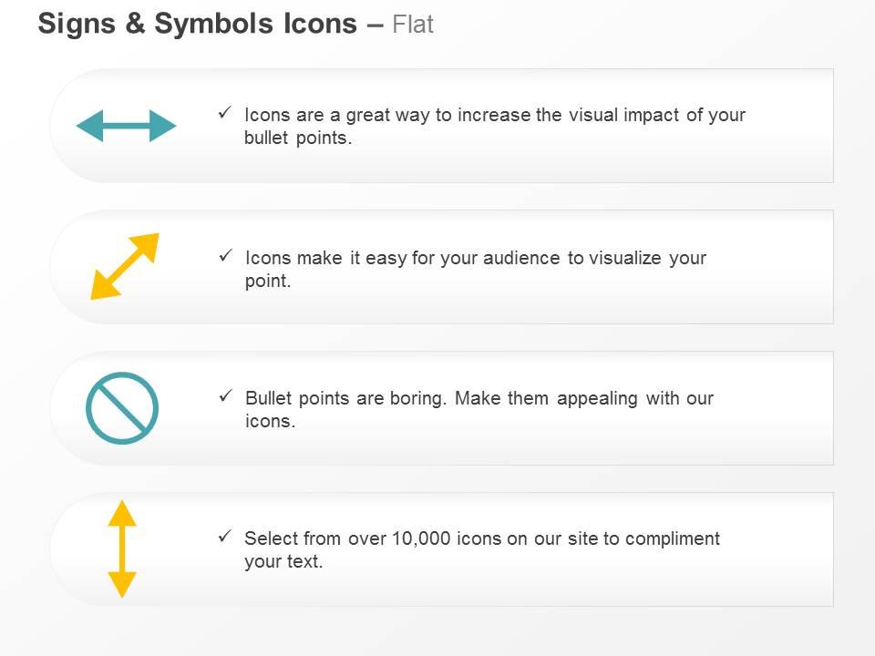 Two directional ban vertical arrow ppt icons graphics Slide01