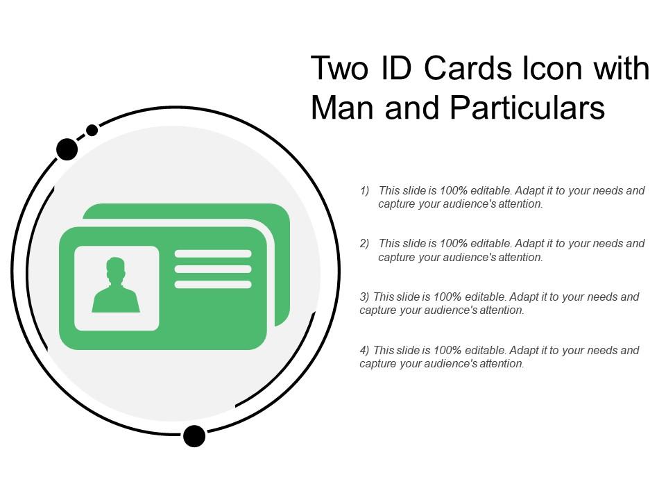 Two id cards icon with man and particulars Slide01