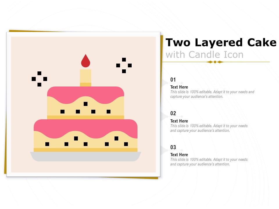 Two layered cake with candle icon Slide01