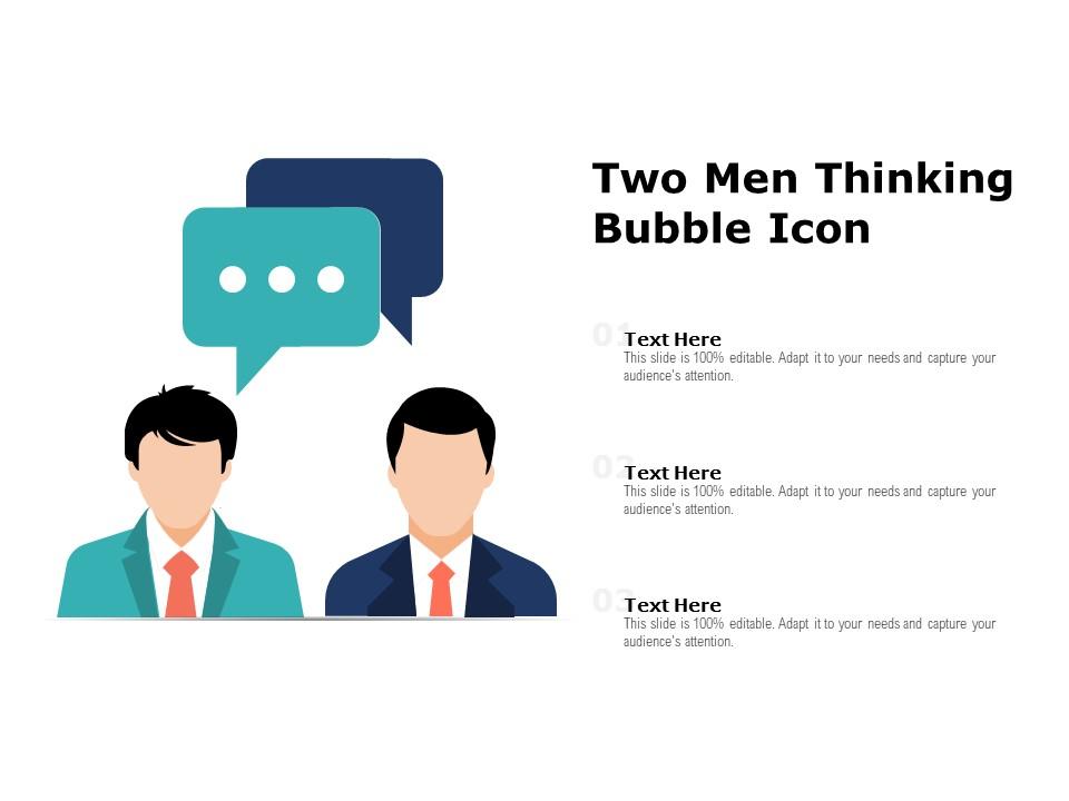Two men thinking bubble icon Slide01
