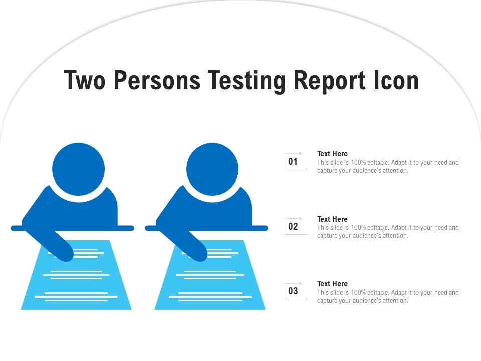 Two persons testing report icon Slide01