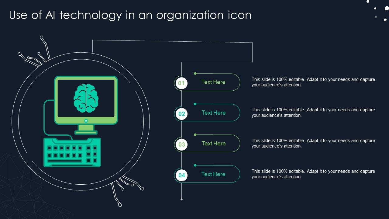 Use Of AI Technology In An Organization Icon Slide01