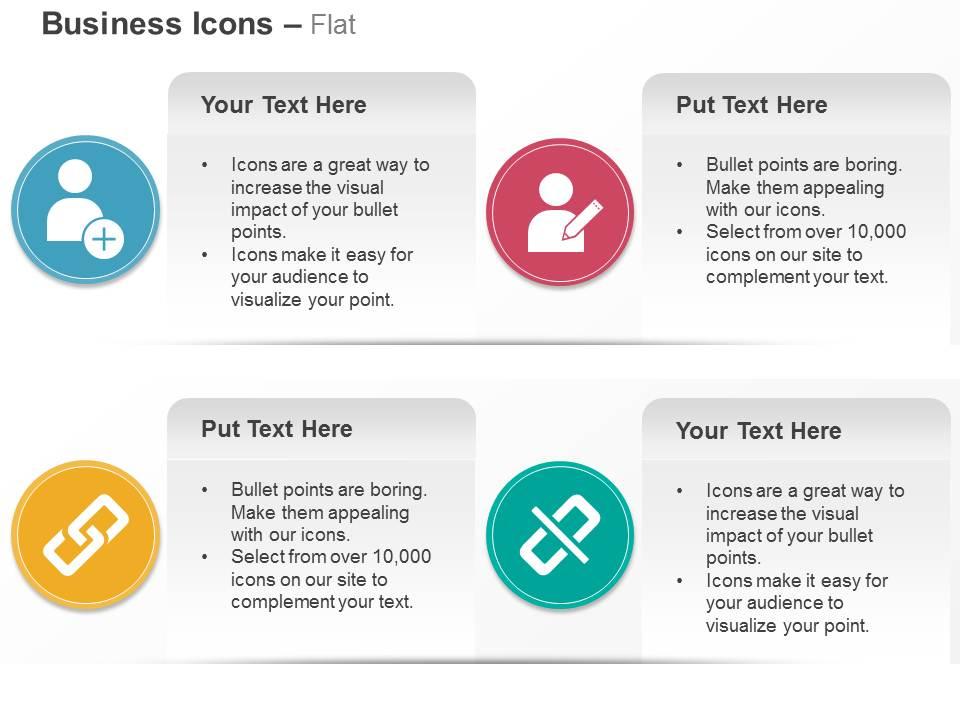 User edit link no link ppt icons graphics Slide01