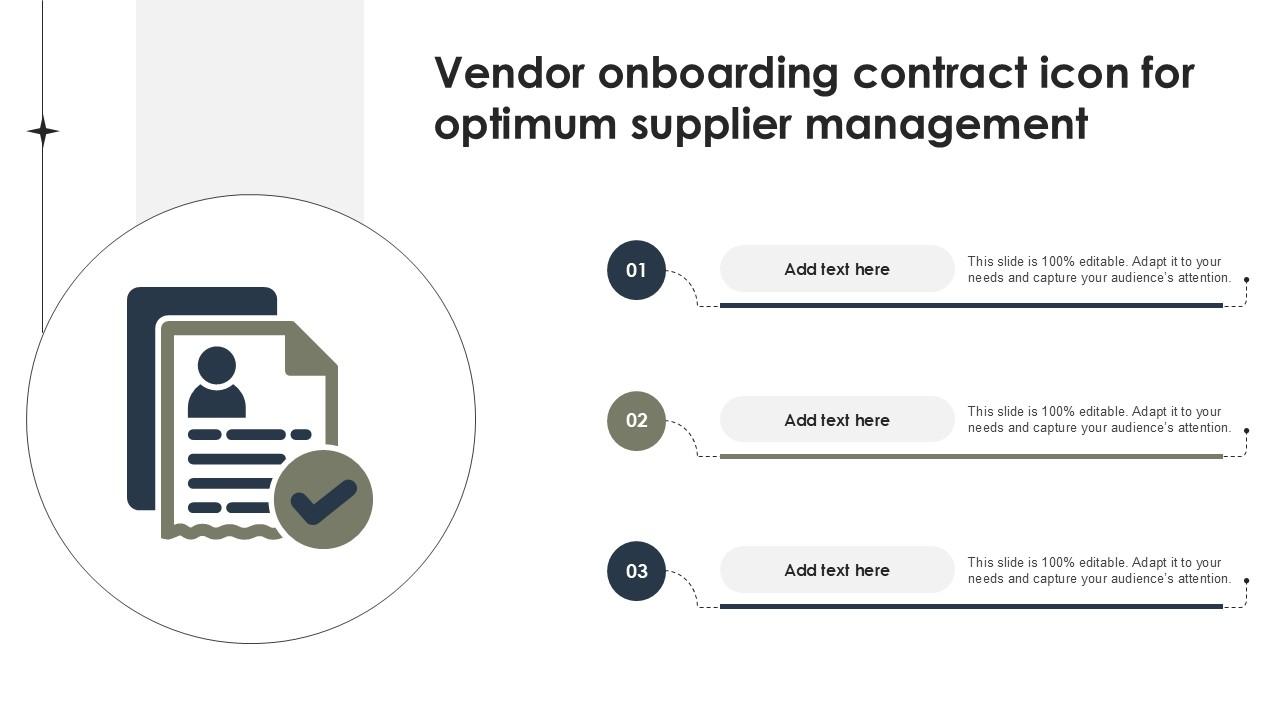 Vendor Onboarding Contract Icon For Optimum Supplier Management Ppt Powerpoint