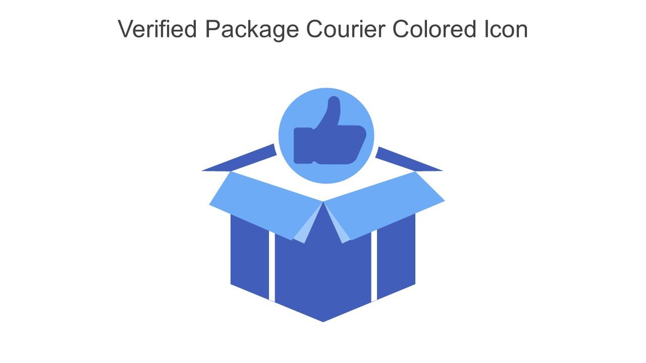 Verified Package Courier Colored Icon In Powerpoint Pptx Png And Editable Eps Format