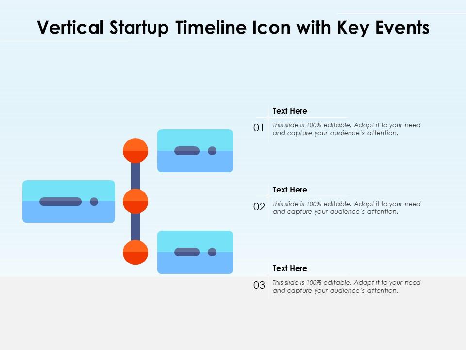 Vertical startup timeline icon with key events Slide01