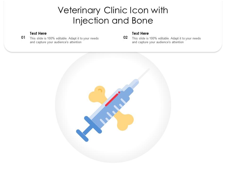 Veterinary clinic icon with injection and bone Slide01