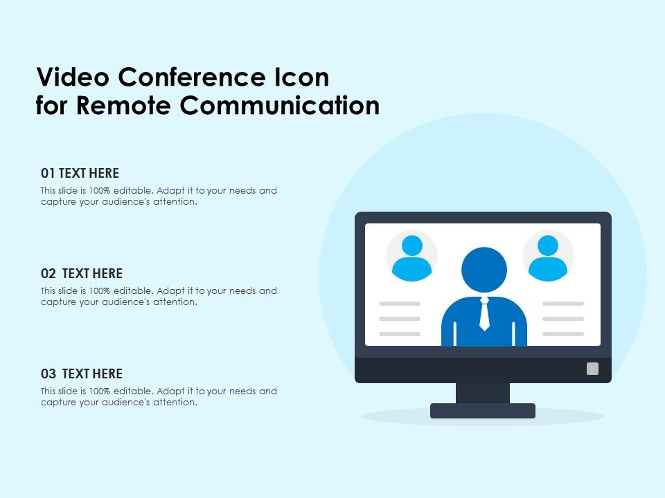 Video conference icon for remote communication Slide01