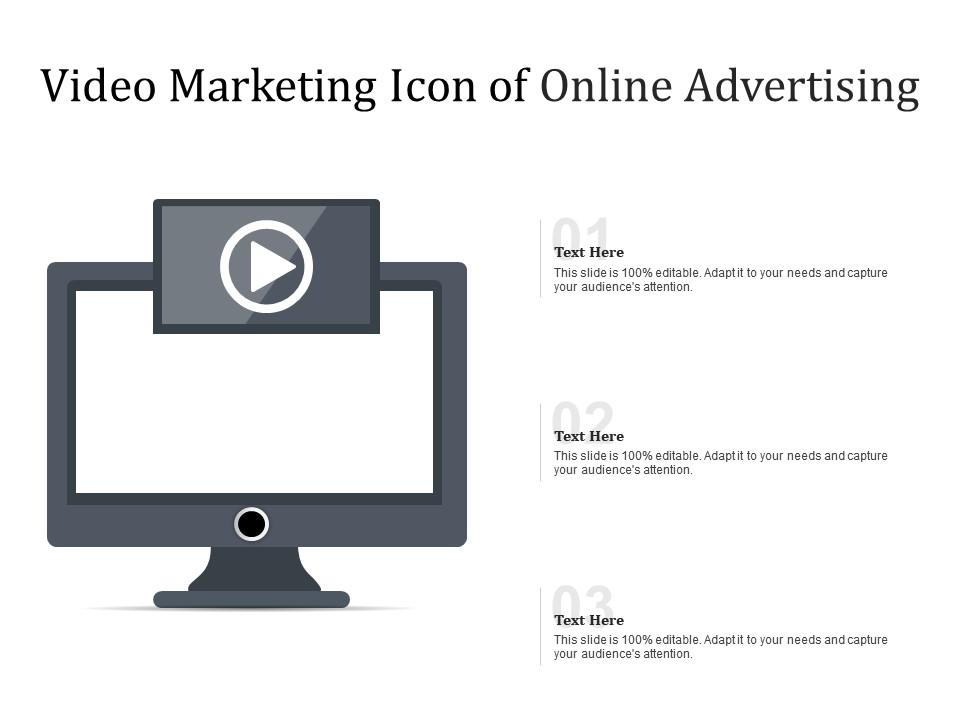 Video marketing icon of online advertising Slide01