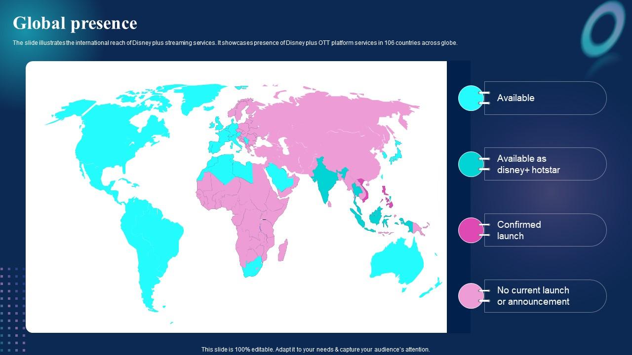 Video On Demand Service Company Profile Global Presence Ppt Icon Background Designs CP SS V