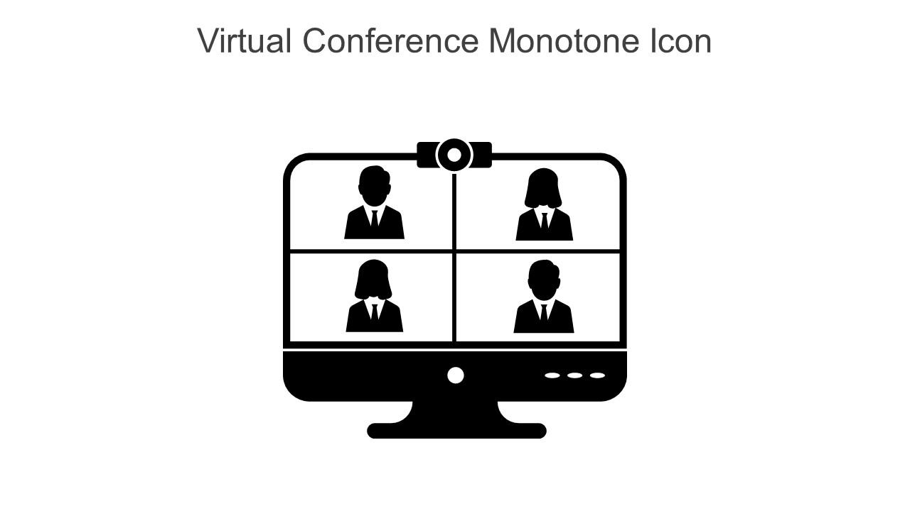 Virtual Conference Monotone Icon In Powerpoint Pptx Png And Editable Eps Format
