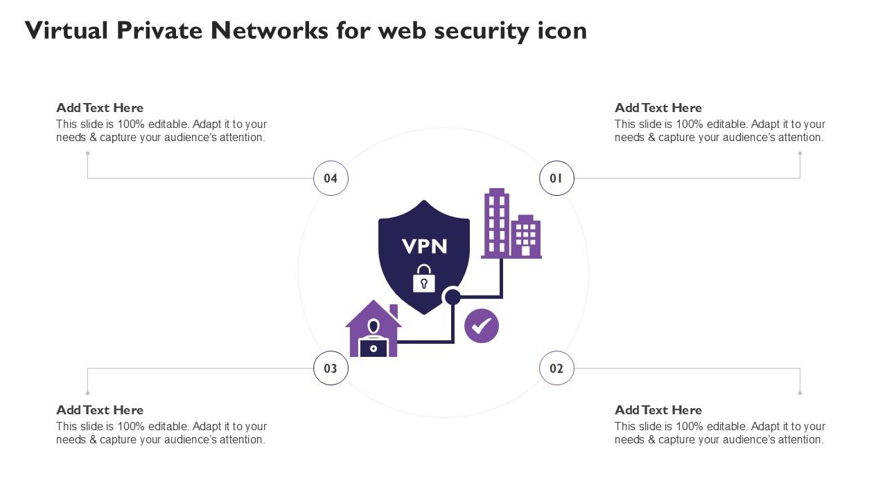Virtual Private Networks For Web Security Icon Ppt Example