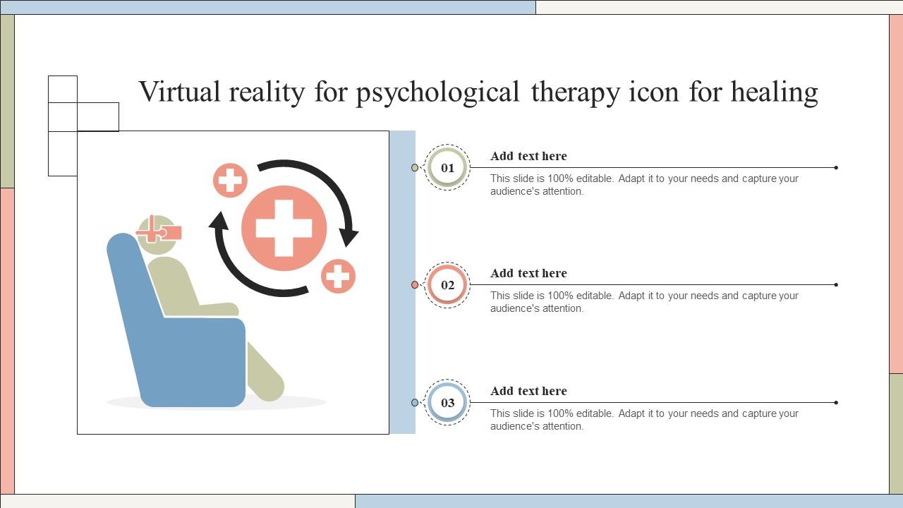 Virtual Reality For Psychological Therapy Icon For Healing Ppt Powerpoint