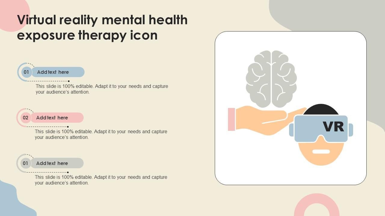 Virtual Reality Mental Health Exposure Therapy Icon Ppt Example
