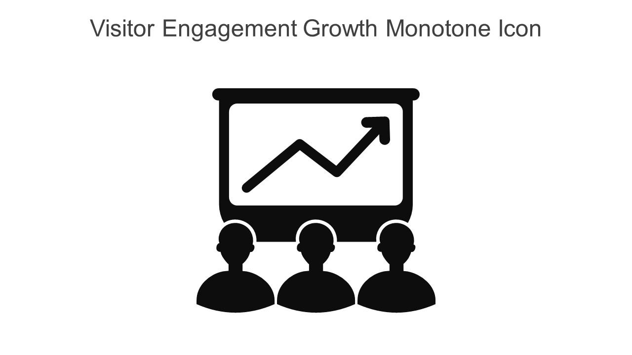Visitor Engagement Growth Monotone Icon In Powerpoint Pptx Png And Editable Eps Format