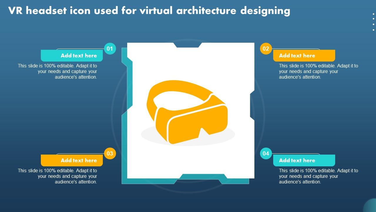 VR Headset Icon Used For Virtual Architecture Designing Ppt Template