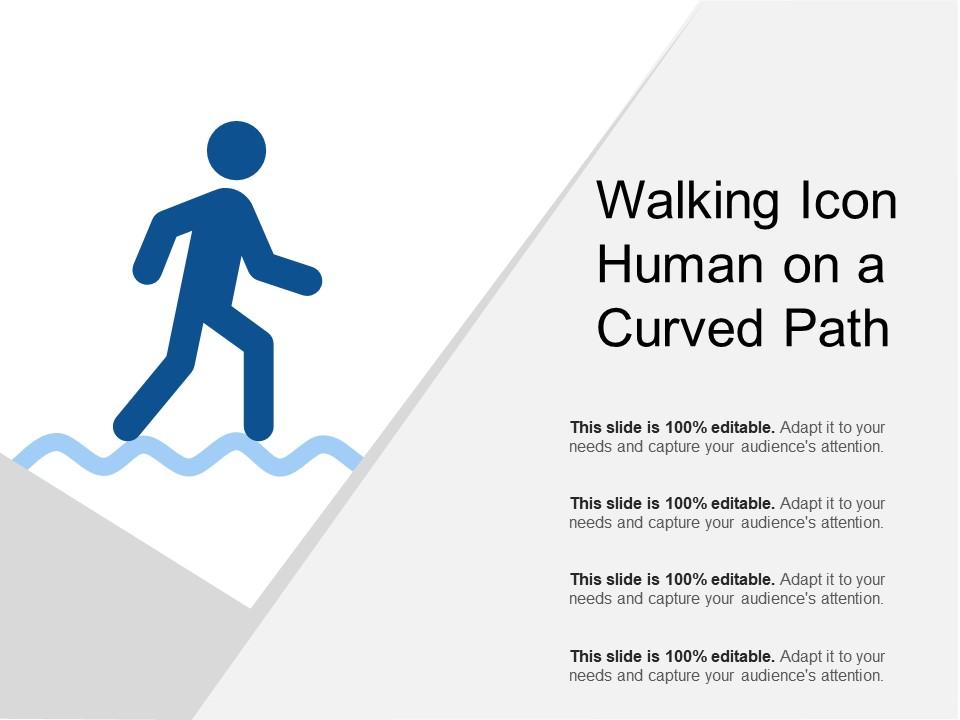 Walking icon human on a curved path Slide01
